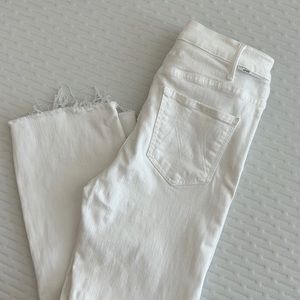 Mother white jeans - the hustler ankle fray in “fairest of them all”
